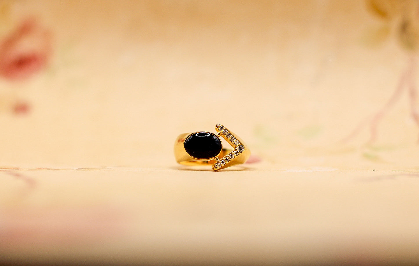 The 68 Special Collection-Women’s Vermeil Ring Featuring Fabric From Elvis Owned Clothing With Letter of Authenticity