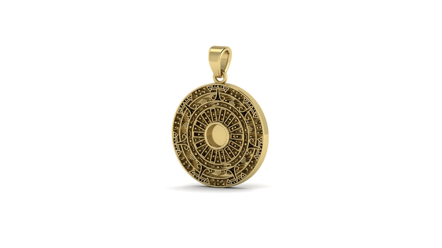 Men's Aztec pendant featuring fabric from Elvis owned clothing with letter of authenticity