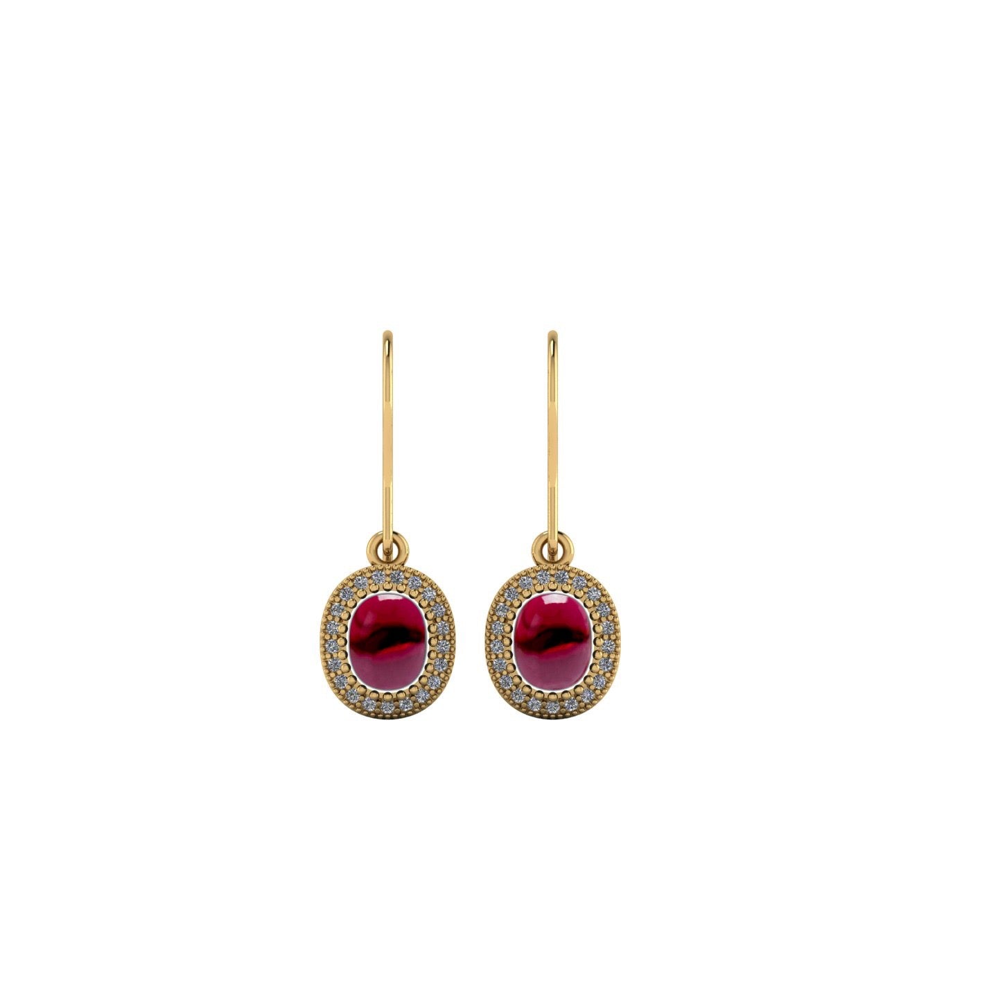 Legendary Garnet Halo Drop Earrings