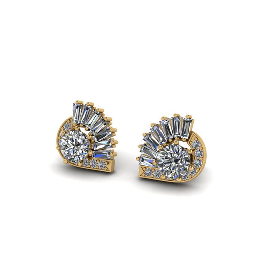 The Satnin' moissanite setting vermeil stud earring