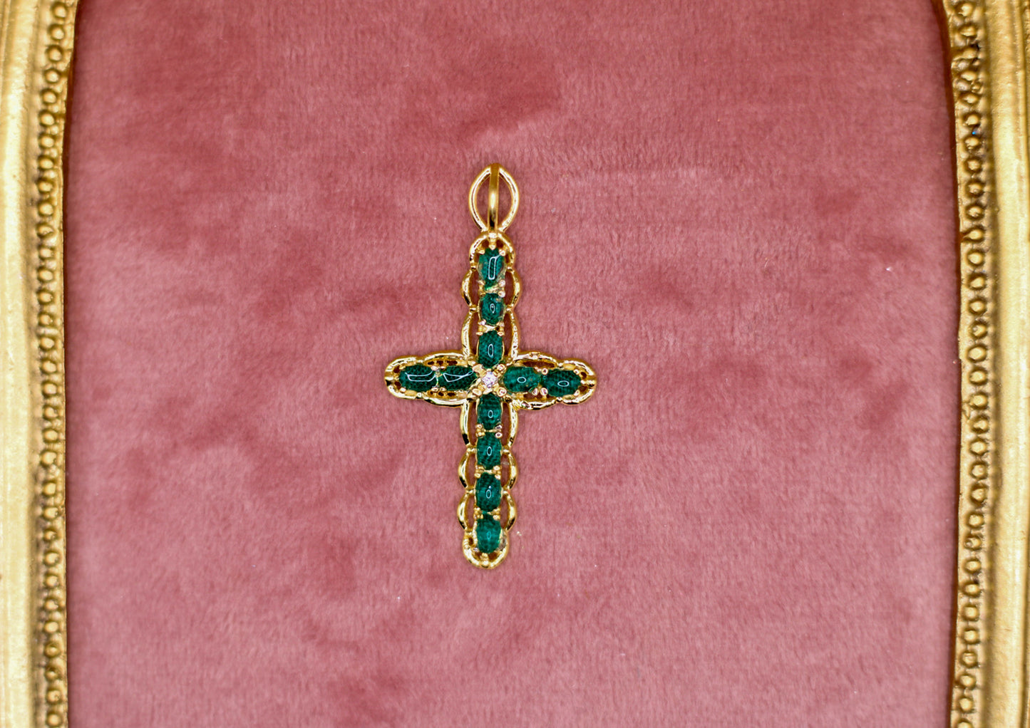 Women’s Vermeil Cross Pendant Necklace Featuring Elvis Owned Clothing With Letter of Authenticity