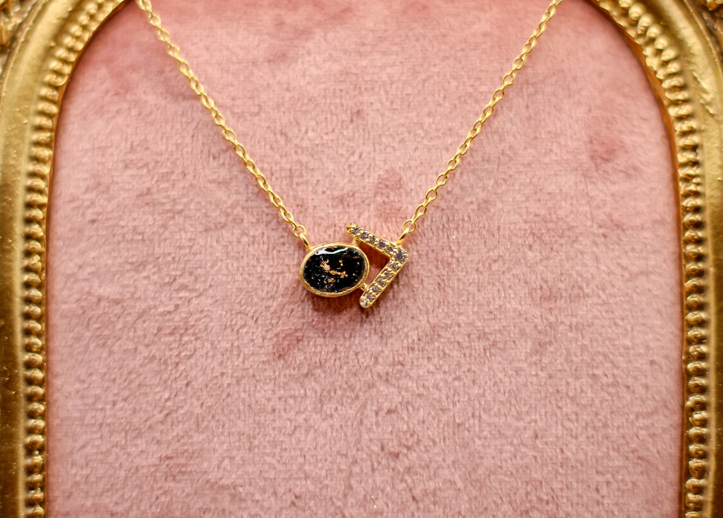 The 68 Special Collection-Custom Vermeil Pendant Necklace Featuring Fabric From Elvis Owned Clothing With Letter of Authenticity