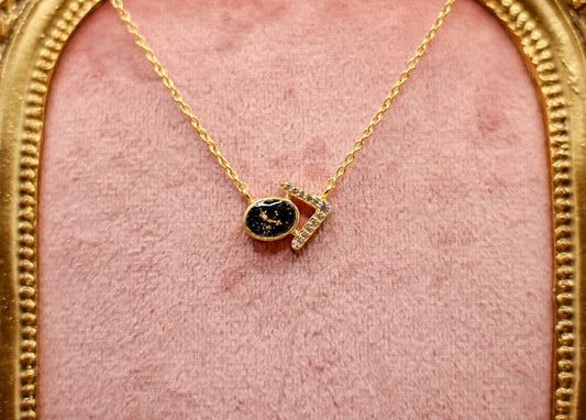 The 68 Special Collection-Custom Vermeil Pendant Necklace Featuring Fabric From Elvis Owned Clothing With Letter of Authenticity
