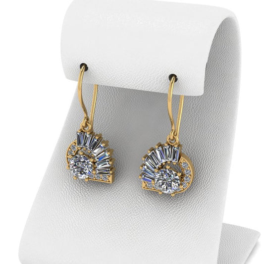 The Satnin' moissanite setting vermeil drop earrings