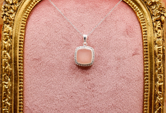 Square Pendant Necklace Featuring Fabric From Elvis Owned Clothing With Letter of Authenticity