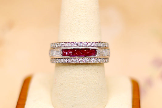 The queen’s band w moissanite-EP fabric & strands of hair- READY TO SHIP