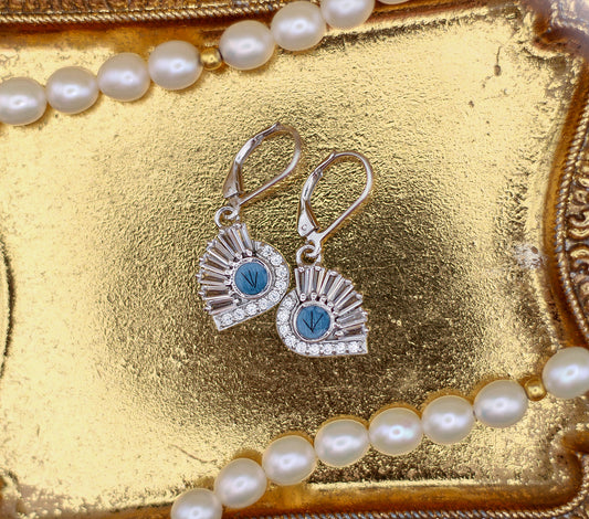 The Satnin' drop earrings featuring fabric from Elvis owned clothing with letter of authenticity