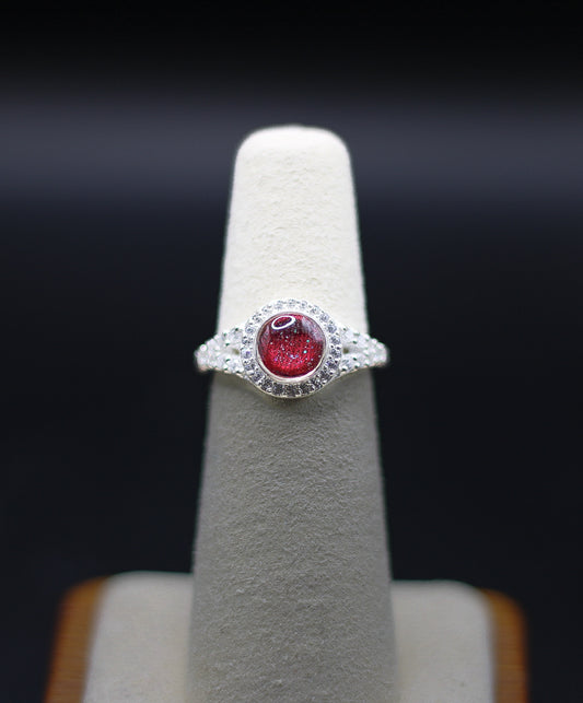 Women's Circle Ring Featuring Fabric From Elvis Owned Clothing With Letter of Authenticity