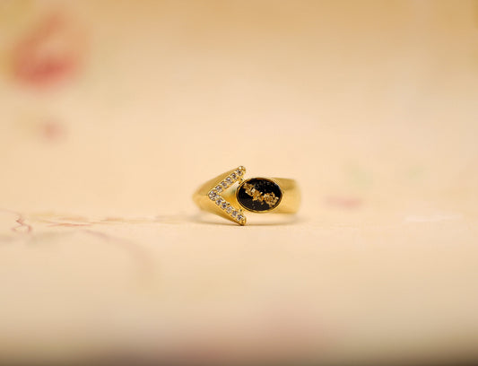The 68 Special Collection-Men's Vermeil Replica Ring Featuring Fabric From Elvis Owned Clothing With Letter of Authenticity