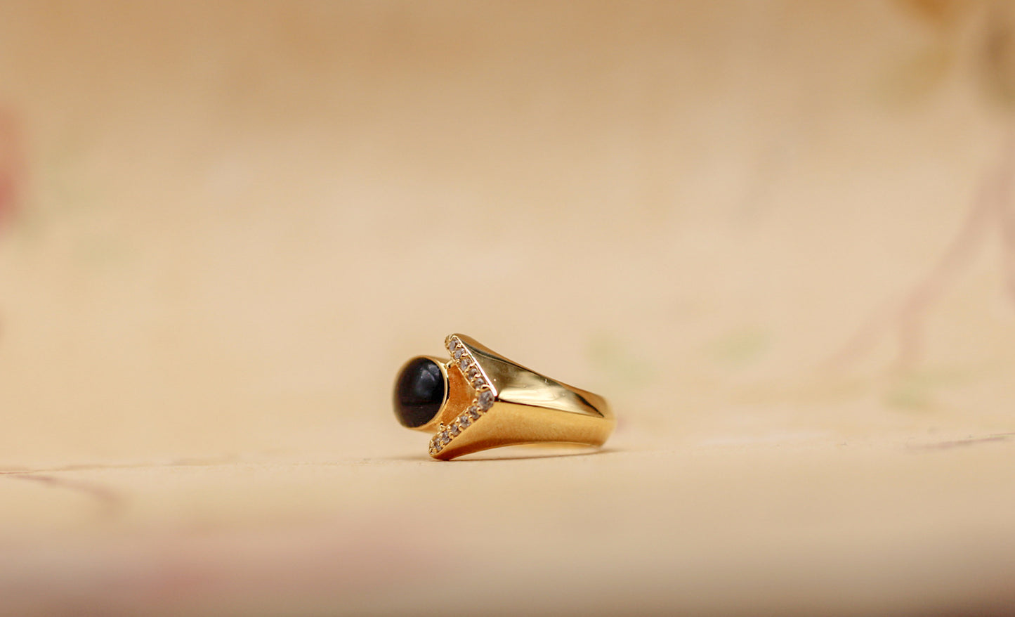 The 68 Special Collection-Women’s Vermeil Ring Featuring Fabric From Elvis Owned Clothing With Letter of Authenticity