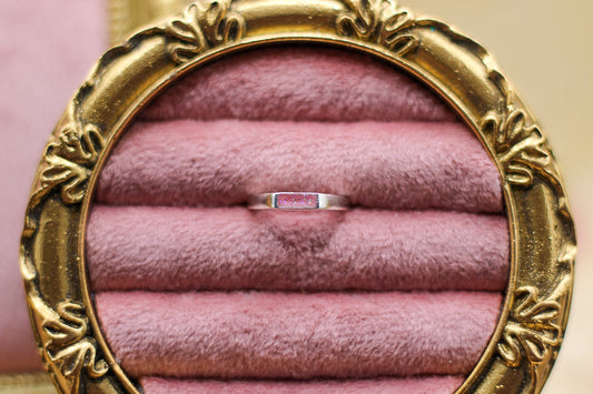 Women's Small Bar Ring Featuring Fabric From Elvis Owned Clothing With Letter of Authenticity