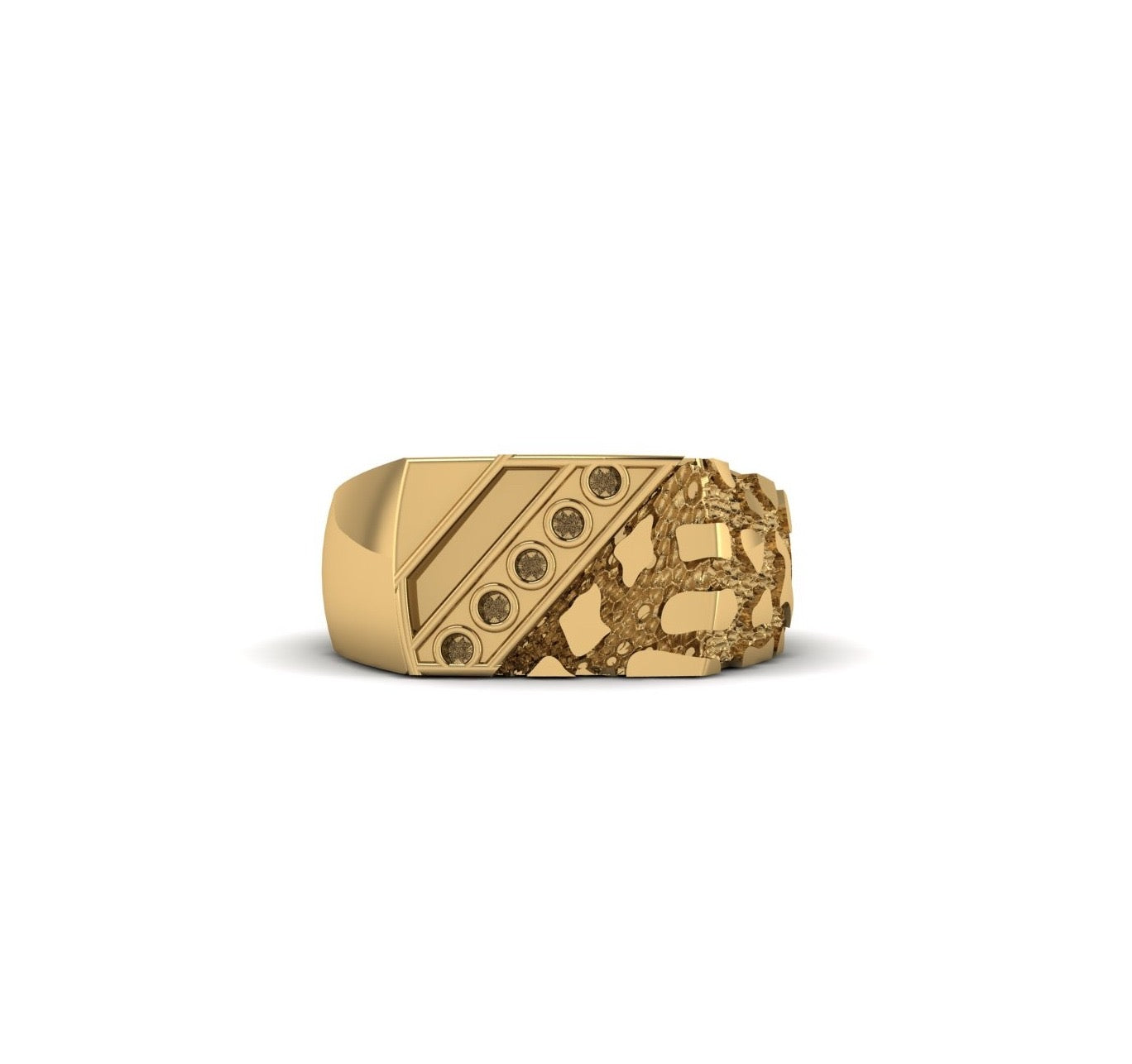 Men's Geometric Nugget Signet Ring