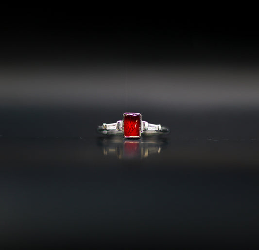 The Memphian ring featuring fabric from Elvis owned clothing with letter of authenticity