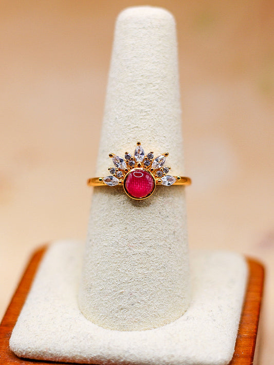 Rising Sun 18k Gold Vermeil Ring Featuring Fabric From Elvis Owned Clothing With Letter of Authenticity