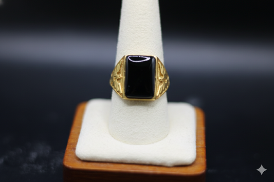 Men's Sterling Silver Thunderbird Ring Featuring Fabric From Authentic Elvis Owned Clothing With Letter of Authenticity 8x10mm bezel