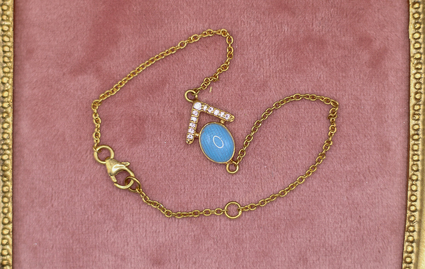 The 68 Special Collection-Custom Vermeil Bracelet Featuring Fabric From Elvis Owned Clothing With Letter of Authenticity