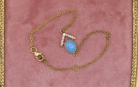 The 68 Special Collection-Custom Vermeil Bracelet Featuring Fabric From Elvis Owned Clothing With Letter of Authenticity