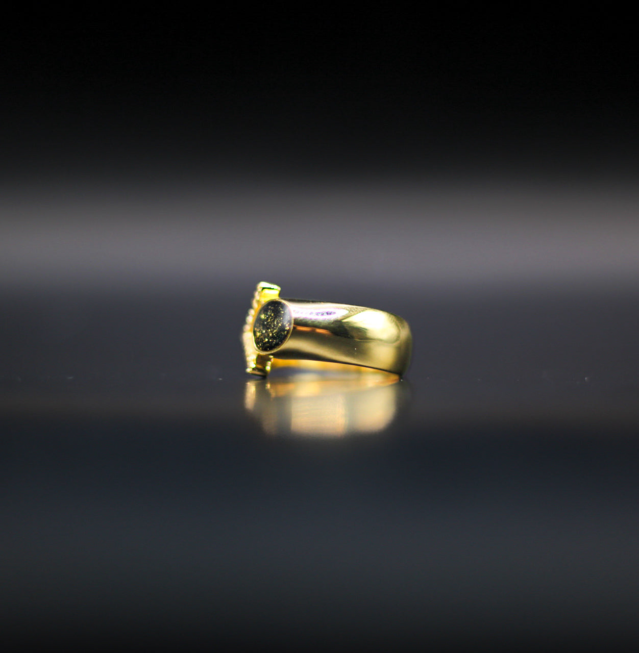 The 68 Special Collection-Women’s Vermeil Ring Featuring Fabric From Elvis Owned Clothing With Letter of Authenticity