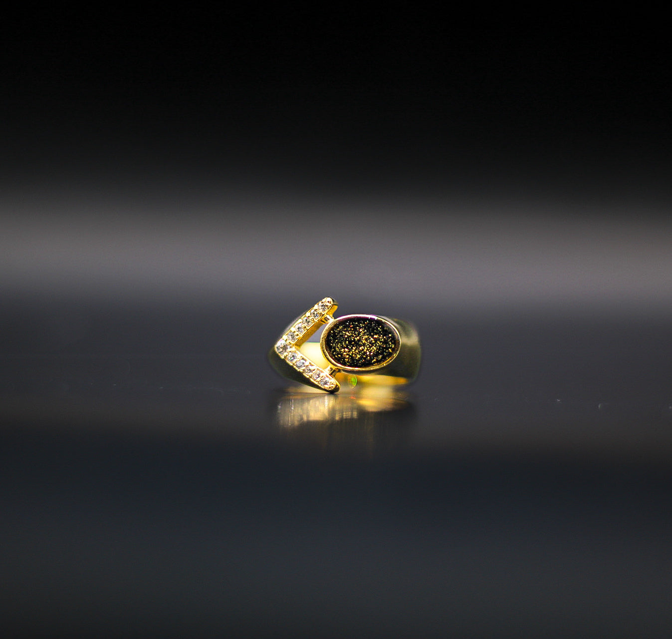 The 68 Special Collection-Women’s Vermeil Ring Featuring Fabric From Elvis Owned Clothing With Letter of Authenticity