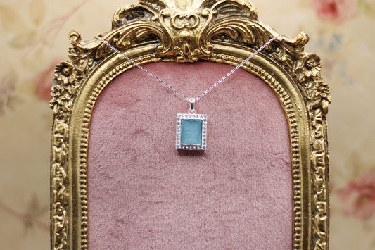 Rectangle Pendant Necklace Featuring Fabric From Elvis Owned Clothing With Letter Of Authenticity