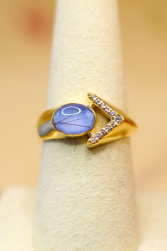 The 68 Special Collection-Women’s Vermeil Ring Featuring Fabric From Elvis Owned Clothing With Letter of Authenticity