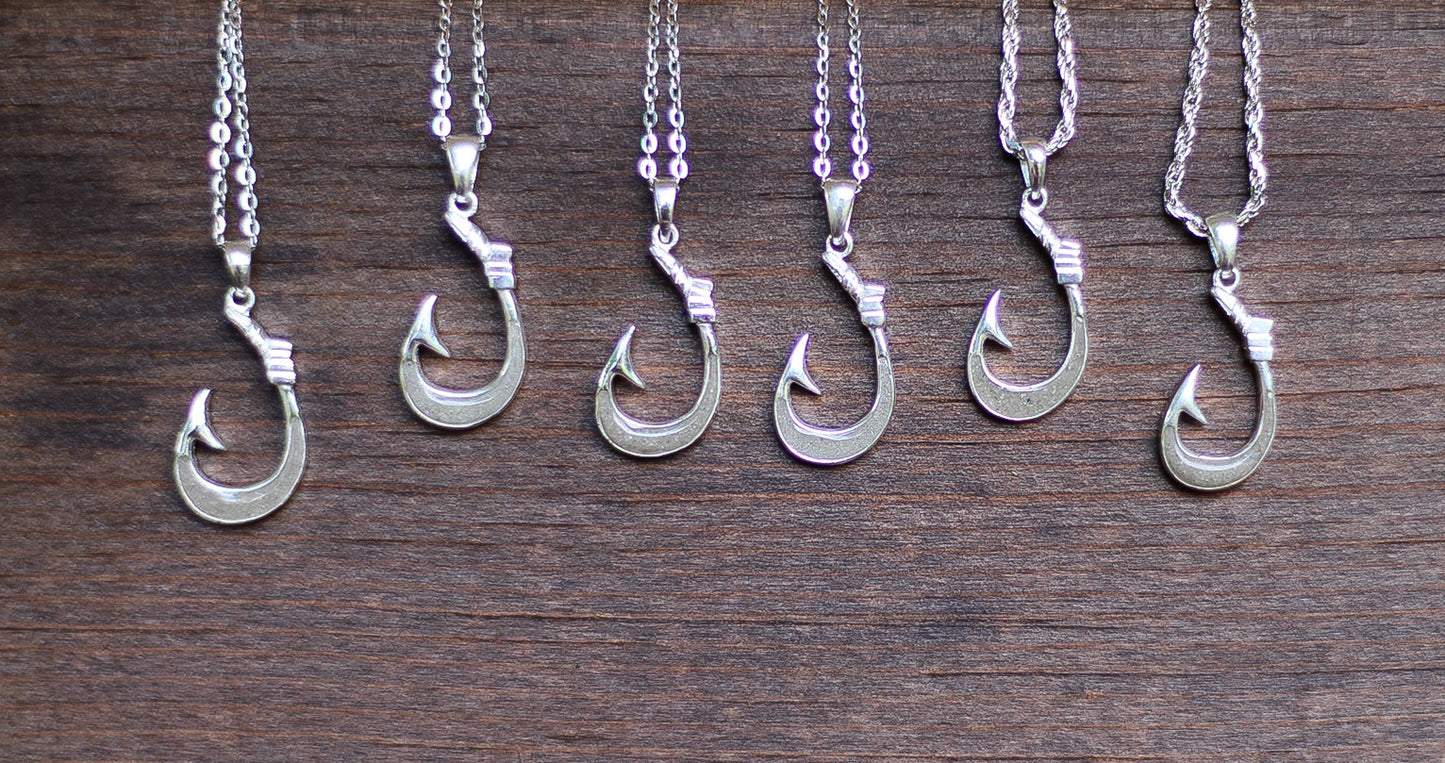 JJ’s fishin’ hook memorial pendant