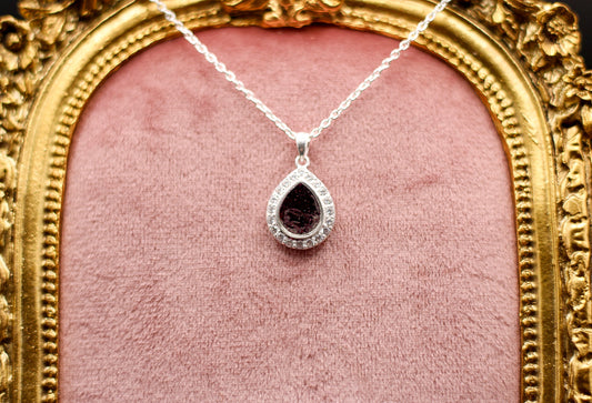 Pear Pendant Necklace Featuring Fabric From Elvis Owned Clothing With Letter of Authenticity
