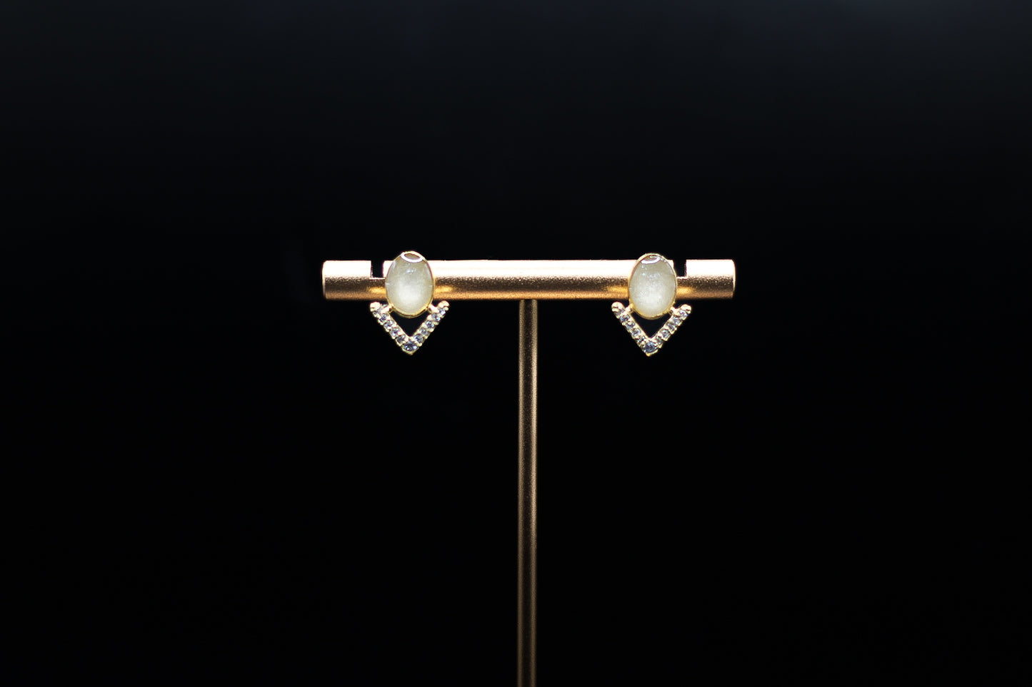 The 68 Collection-Vermeil Stud Earrings Featuring Fabric From Elvis Owned Clothing With Letter Of Authenticity