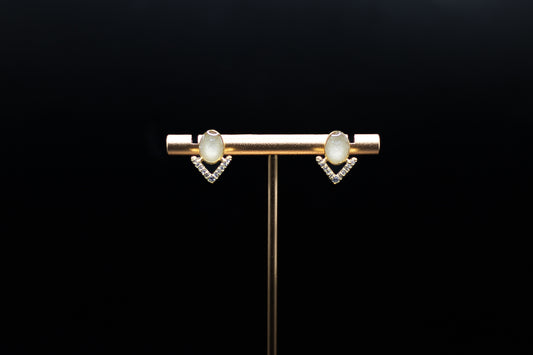 The 68 Collection-Vermeil Stud Earrings Featuring Fabric From Elvis Owned Clothing With Letter Of Authenticity