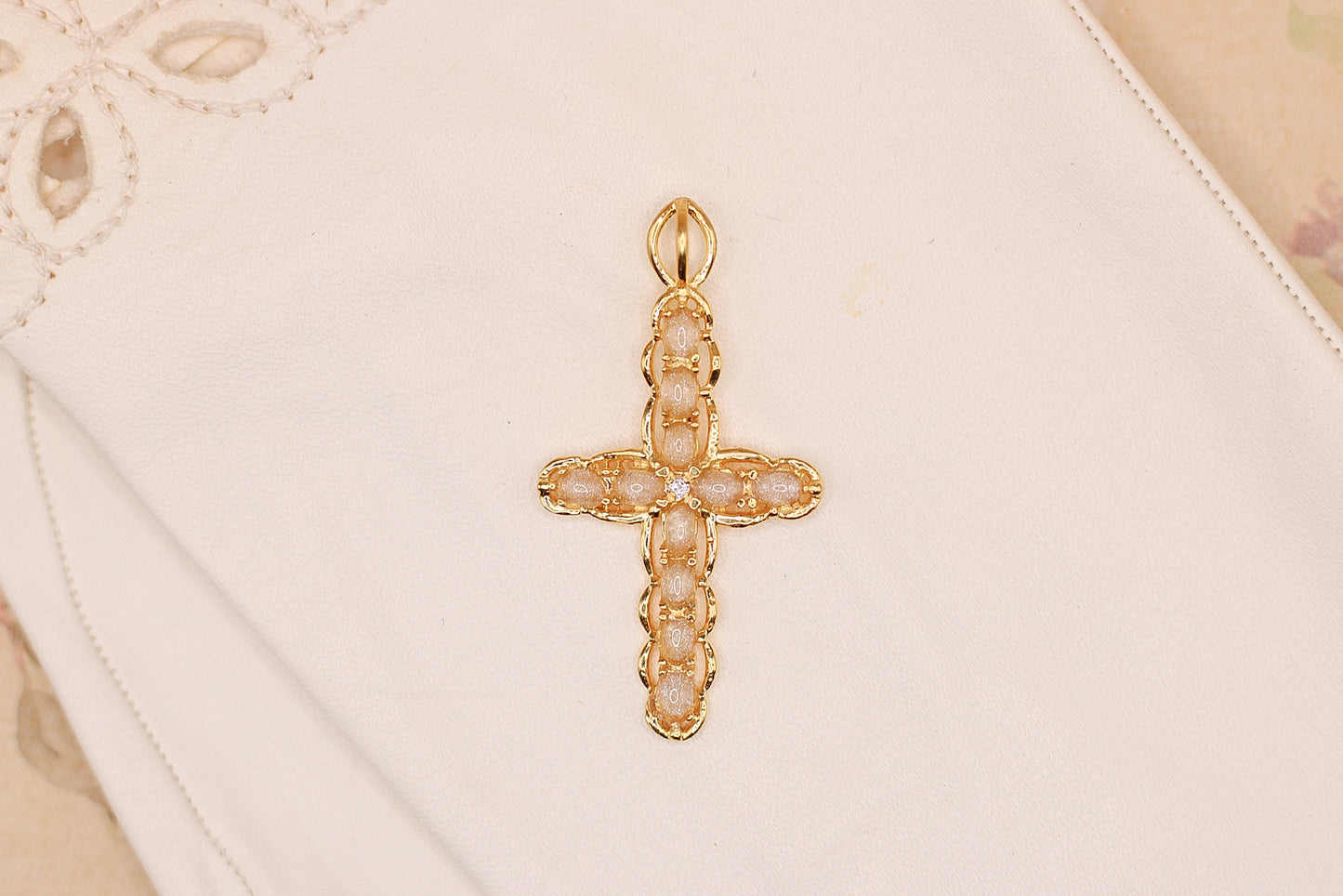 Women’s Vermeil Cross Pendant Necklace Featuring Elvis Owned Clothing With Letter of Authenticity