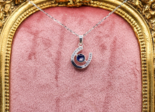 Horseshoe Pendant Necklace Featuring Fabric From Elvis Owned Clothing With Letter of Authenticity