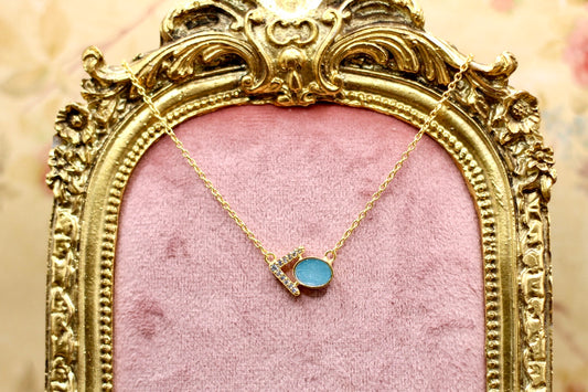 The 68 Special Collection-Custom Vermeil Pendant Necklace Featuring Fabric From Elvis Owned Clothing With Letter of Authenticity