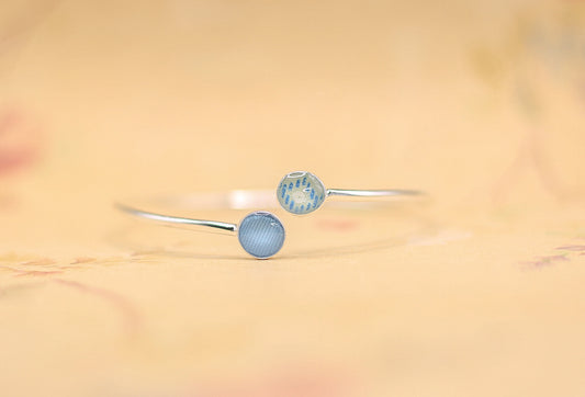 Round Bezel Memorial Bangle