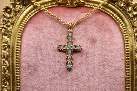 Women’s Vermeil Cross Pendant Necklace Featuring Elvis Owned Clothing With Letter of Authenticity