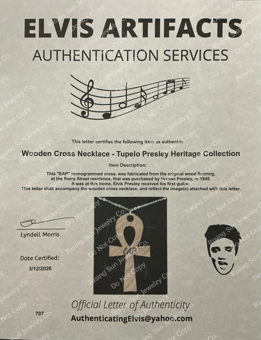 EAP Wooden Ankh Cross Pendant With 18" Sterling Silver Cable Chain (Prototype 1 of 3)