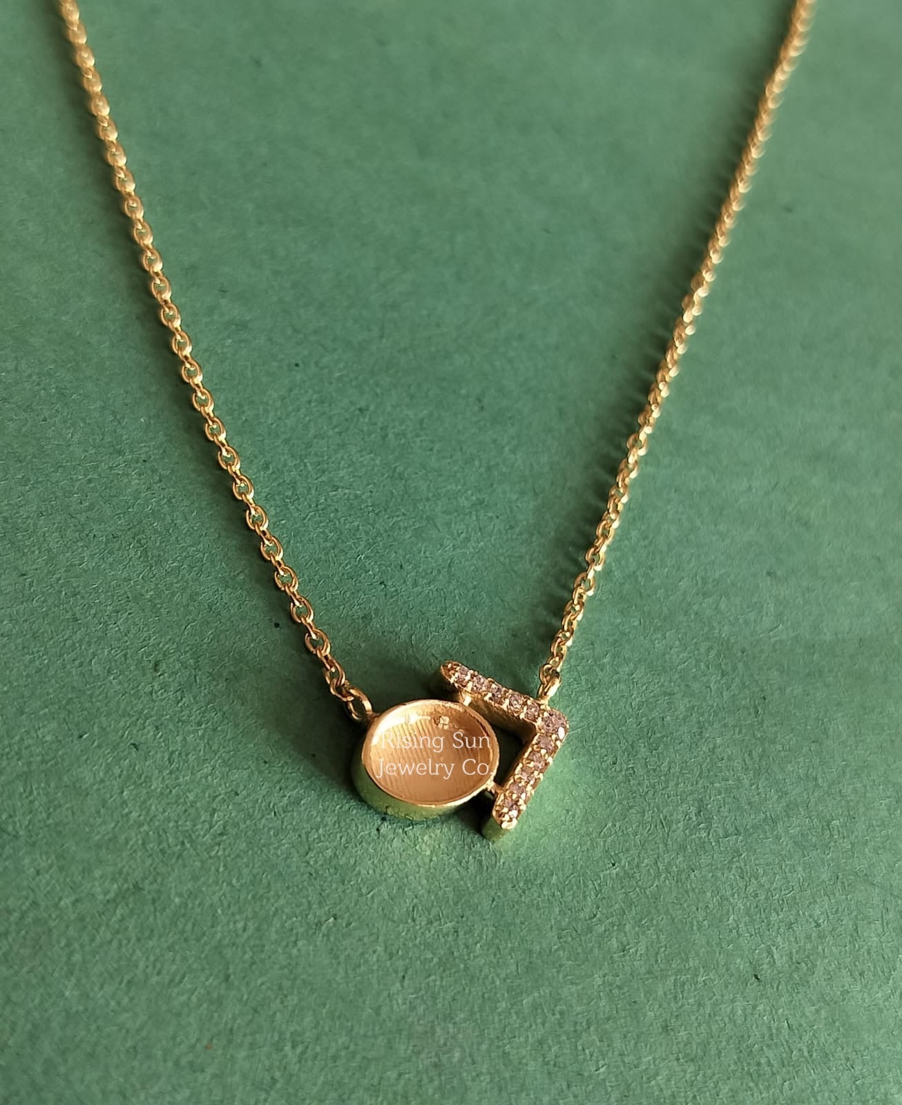 The 68 Special Collection-Custom Vermeil Pendant Necklace Featuring Fabric From Elvis Owned Clothing With Letter of Authenticity