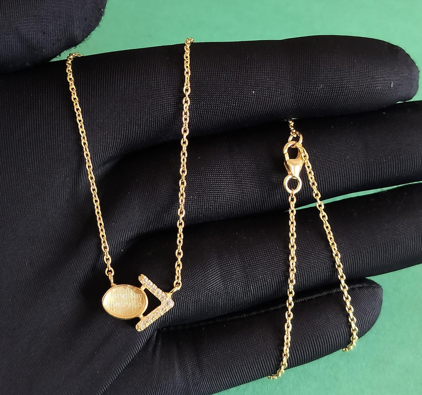 The 68 Special Collection-Custom Vermeil Pendant Necklace Featuring Fabric From Elvis Owned Clothing With Letter of Authenticity