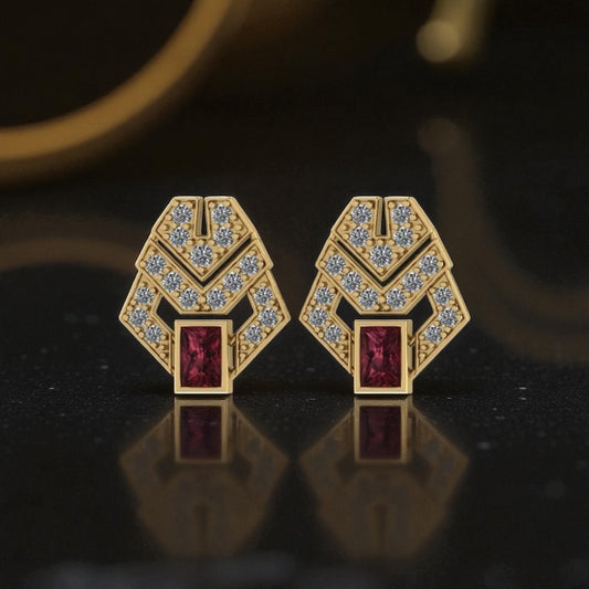 Legendary Garnet Memphis Deco