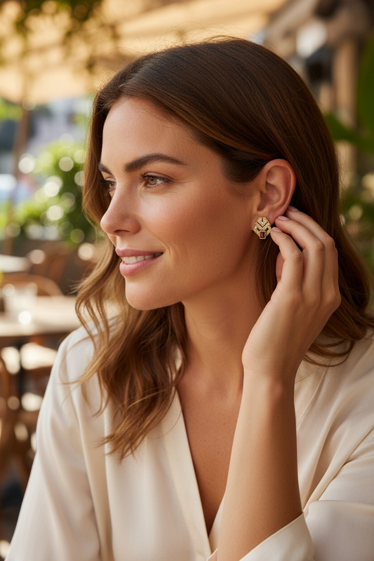 Legendary Garnet Memphis Deco