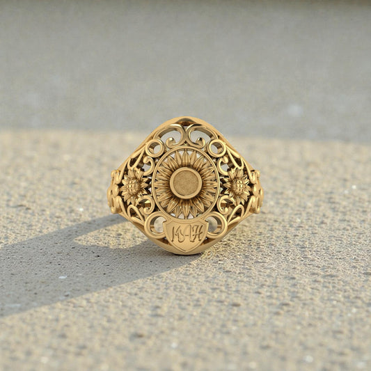 The sunflower script ring