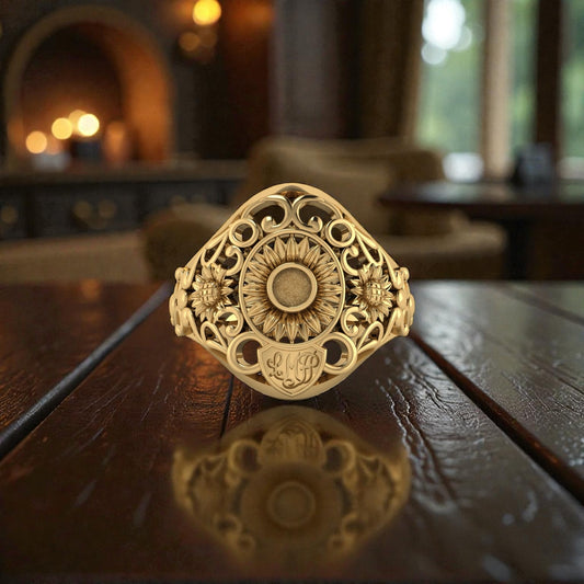 The sunflower script ring