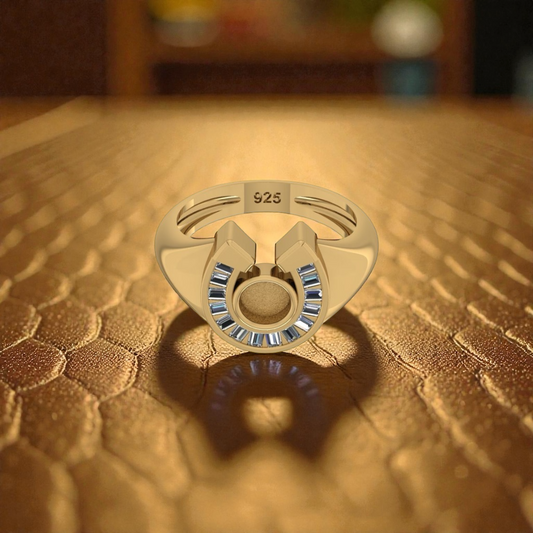 Men's Rising Sun Horseshoe Ring-Signature Bezel Edition