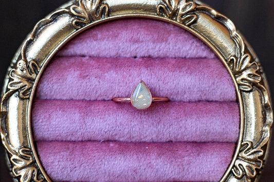 Pear Memorial Ring for Ashes, Hair, Fabric, Breastmilk