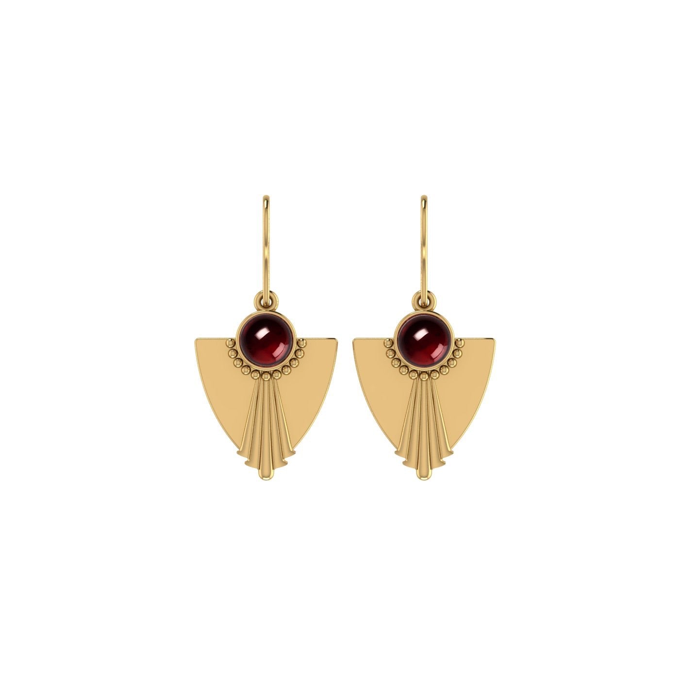 Legendary Garnet Southern Fan Earrings