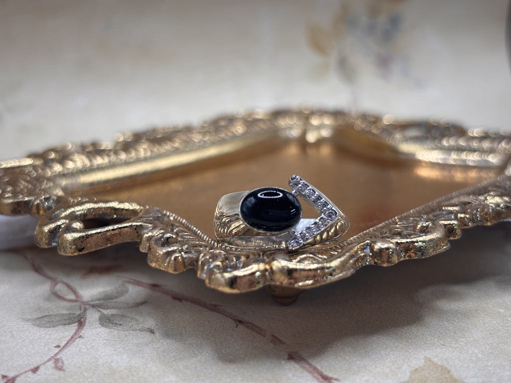 The 68 Special Collection-Men's Vermeil Replica Ring Featuring Fabric From Elvis Owned Clothing With Letter of Authenticity