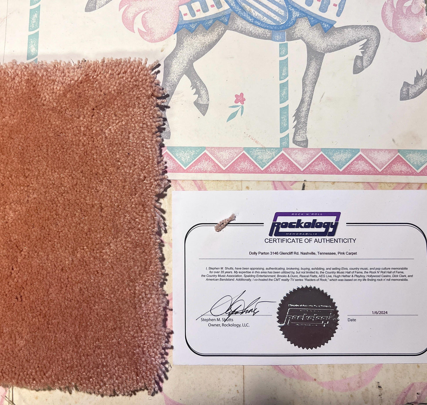 Earrings Featuring Dolly's Wallpaper From Her Glencliff Rd Home In Nashville -Rose Gold With COA