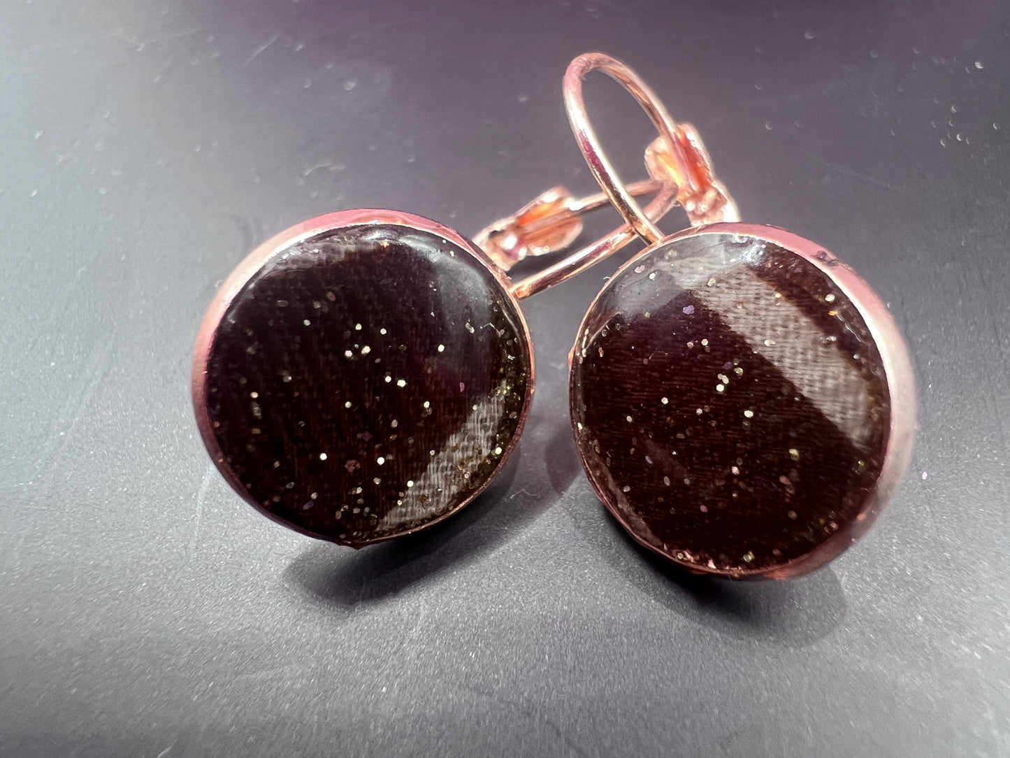 Ready To Ship Rose Gold Leverback Earrings Featuring Fabric From Elvis Owned Clothing With Letter Of Authenticity