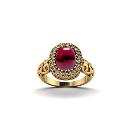 Legendary Garnet Halo Ring