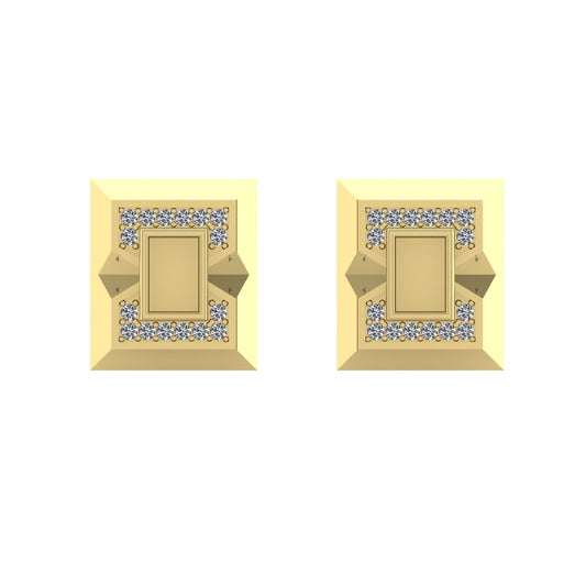 Stud rectangle earrings featuring fabric from Elvis owned clothing with letter of authenticity
