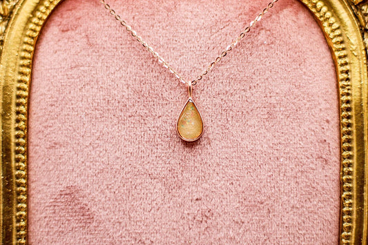 Pear Pendant Necklace Featuring Fabric From Elvis Owned Clothing With Letter of Authenticity